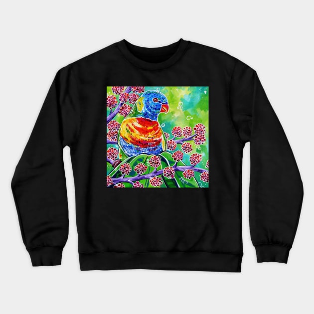 Tweety - Rainbow Lorikeet Crewneck Sweatshirt by EveiArt